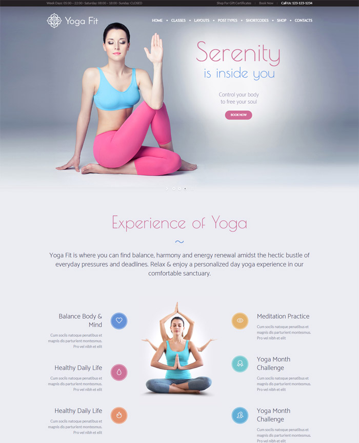 Yoga Fit - Sports, Fitness & Gym WordPress Theme