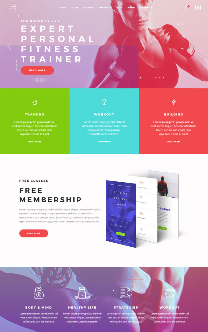 TopFit - A Modern Fitness, Gym, and Lifestyle Theme