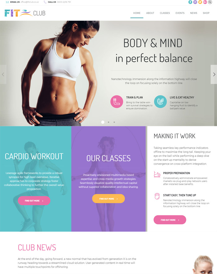 Fitness Club - Health & Fitness WordPress Theme