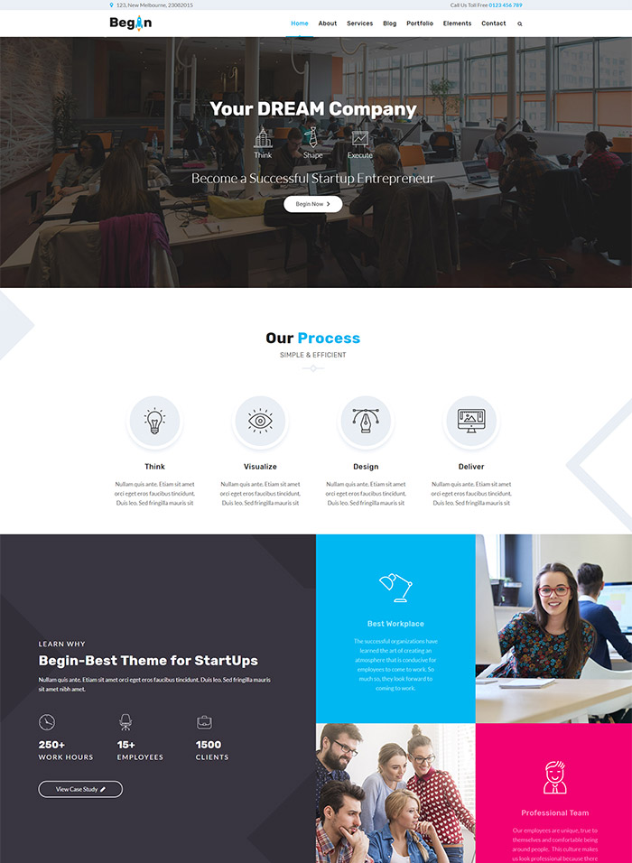 Begin Business | Startup Business Theme