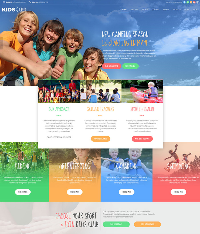 Kids Club - Sport, Kindergarten, Preschool & Camp WordPress Theme