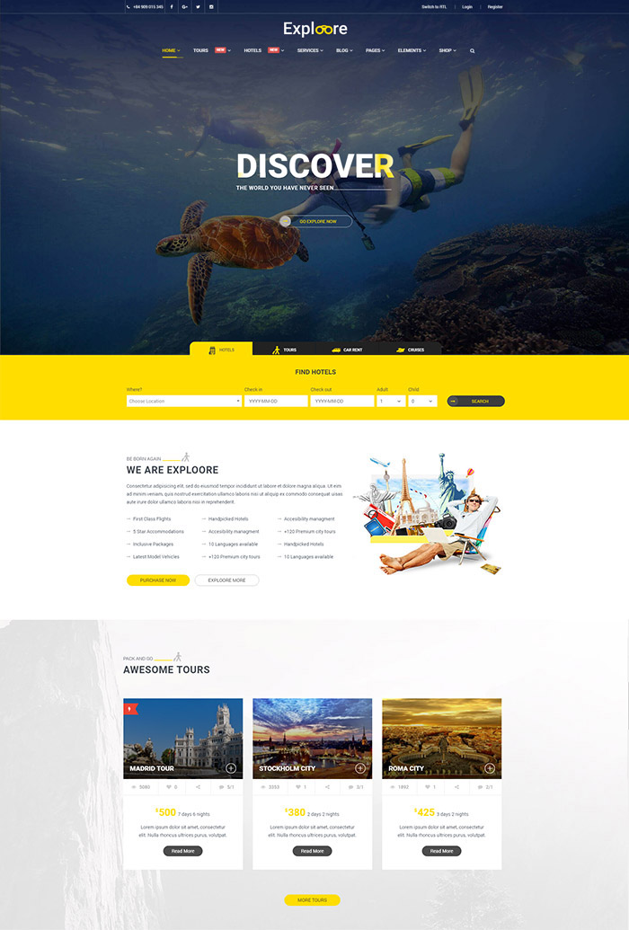 Tour Booking Travel theme | EXPLOORE Travel
