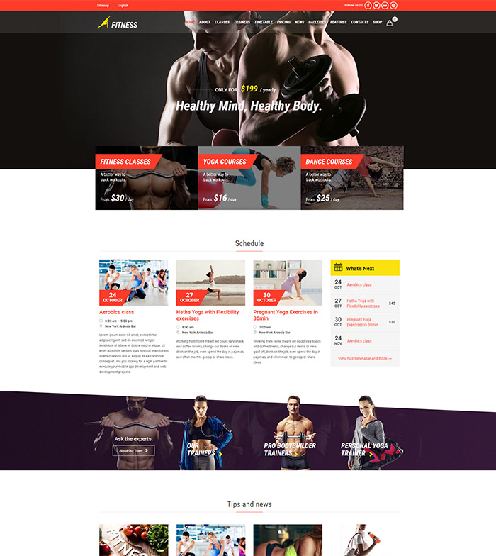Gym & Fit -Theme for Fitness Gym and Fitness Centers