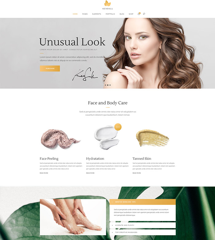 Kendall - A Stylish Theme for Spa, Hair & Beauty Salons