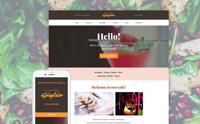 Tender & Stylish Cafe Website Theme for WordPress