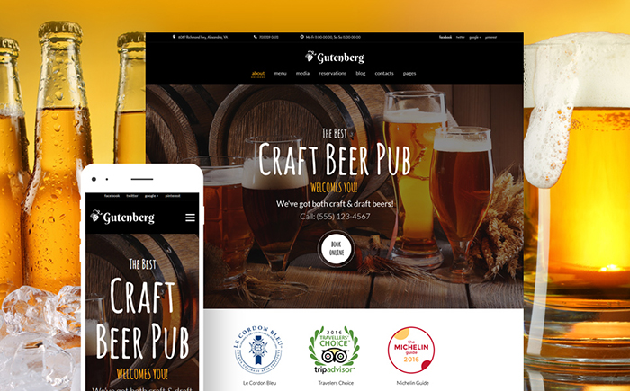Visually Attractive Brewery WordPress Theme for Real Beer Lovers