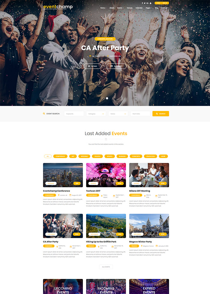 Event Champ – Multiple Events & Conference WordPress Theme