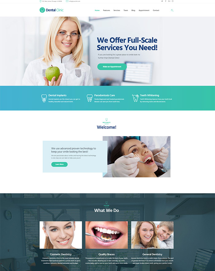 Dental Clinic, Medicine & Healthcare Theme