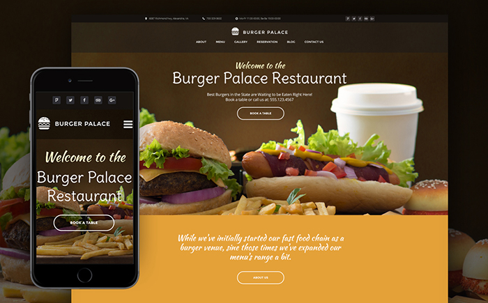 Stylish Fast Food Restaurant WordPress-Based Theme