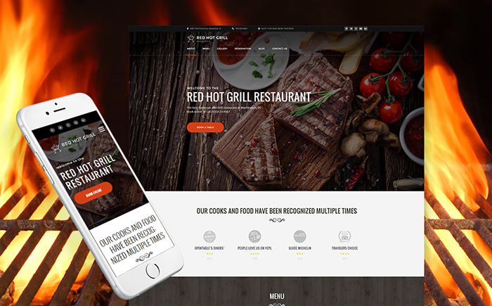 Grill Bar WordPress Theme with a Simple Design