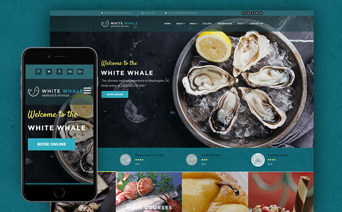 New Eye-Catching Seafood Restaurant WordPress Template