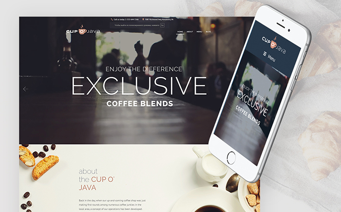 Elegant Coffee Store WordPress Template