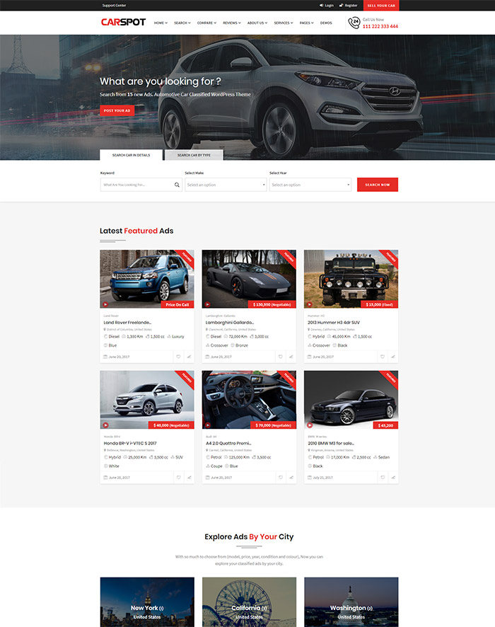 CarSpot - Car Classified - Car Services - Inventory - Classified, Dealership, WP Theme