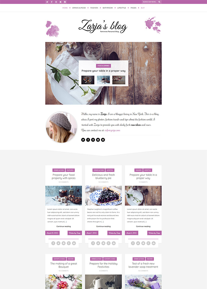Zarja Blog - WordPress Blog Theme