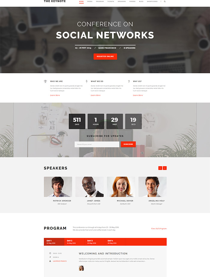 The Keynote - Conference / Event / Meeting WordPress Theme