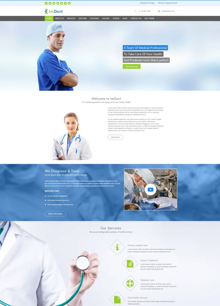 imDoct – Responsive Medical WordPress Theme