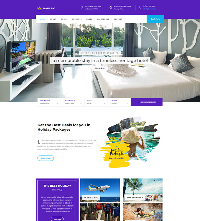 Maharaj Hotel - WordPress Hotel Booking Theme