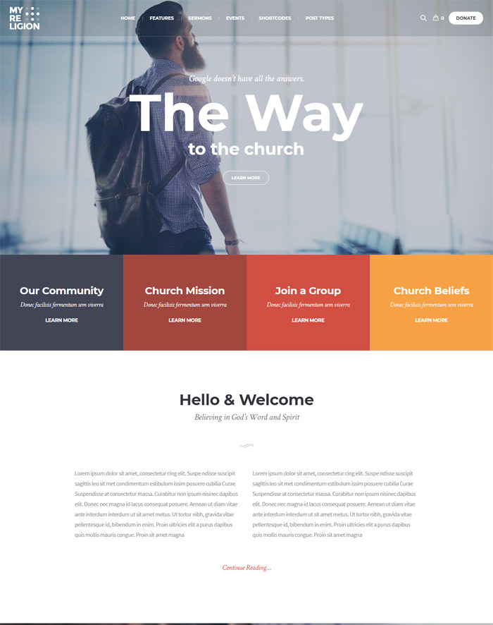 My Religion - Dedicated Church WordPress Theme with Events, Sermons and Donations