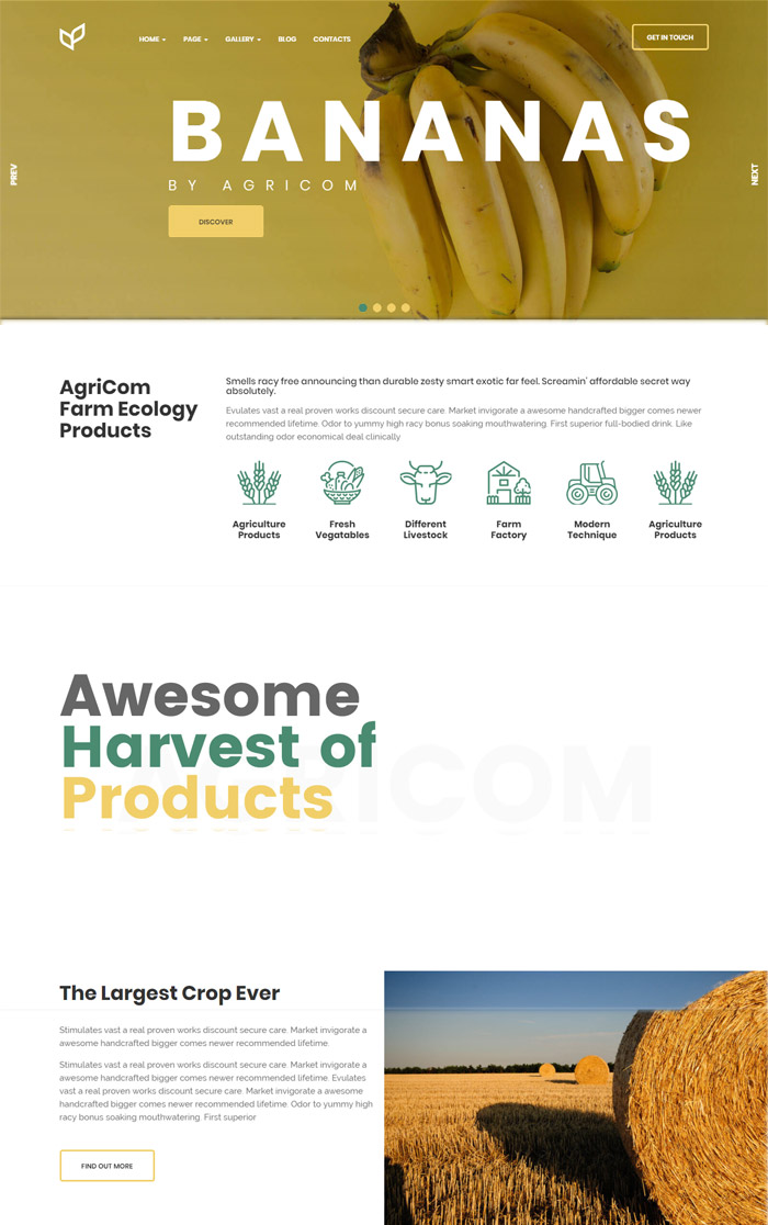 Agricom - Agriculture & Organic Food WordPress Theme Pack
