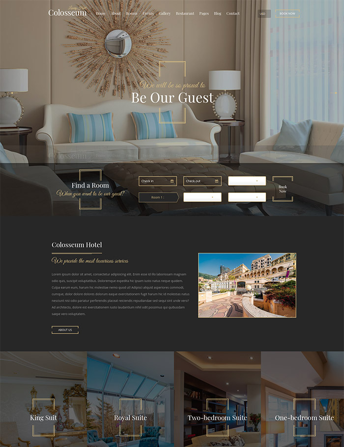 Colosseum Hotel - Premium Hotel & Resort WordPress Theme