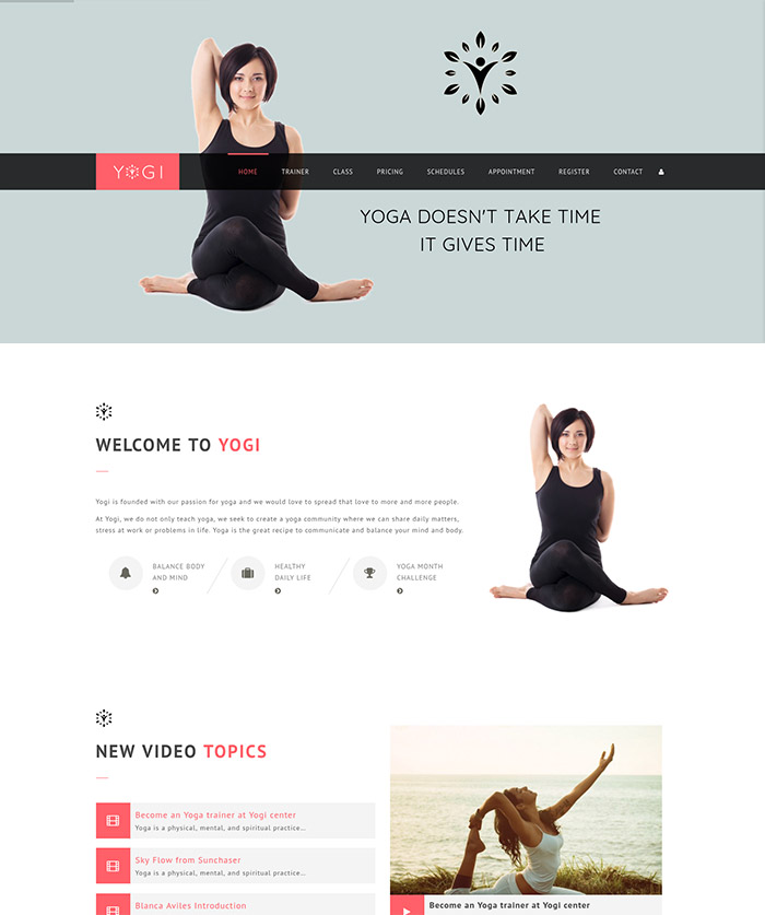 Yogi - Health Beauty & Yoga WordPress Theme
