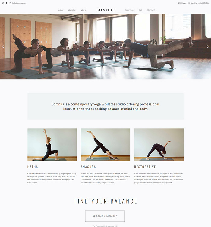 Somnus - Yoga & Fitness Studio WordPress Theme