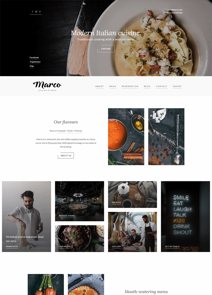Marco Restaurant Cafe WordPress Theme