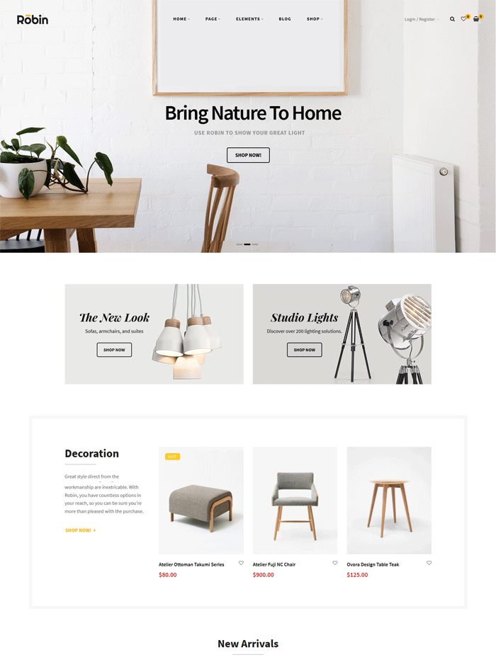 Robin - A Furniture WooCommerce WordPress Theme 