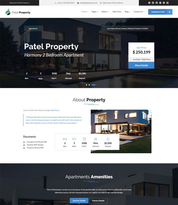 Patel - Single Property Real Estate WordPress Theme