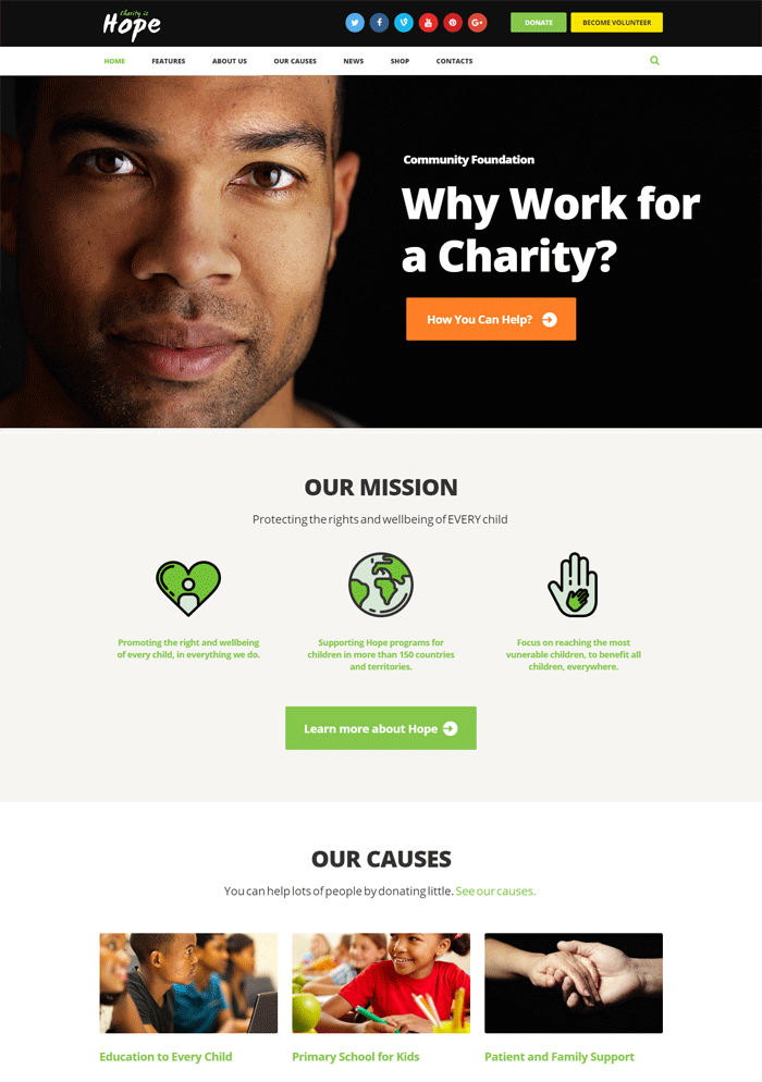 Hope | Non-Profit, Charity & Donations + RTL
