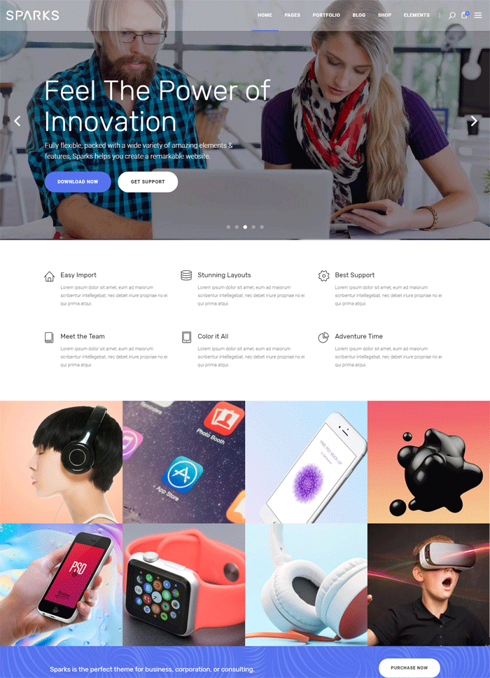 Sparks - A Modern Theme for App Creators, Startups, and Digital Businesses