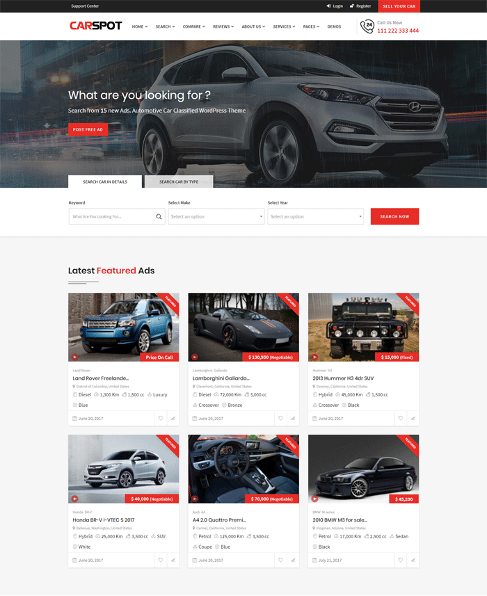 CarSpot – Automotive Car Dealer WordPress Classified Theme