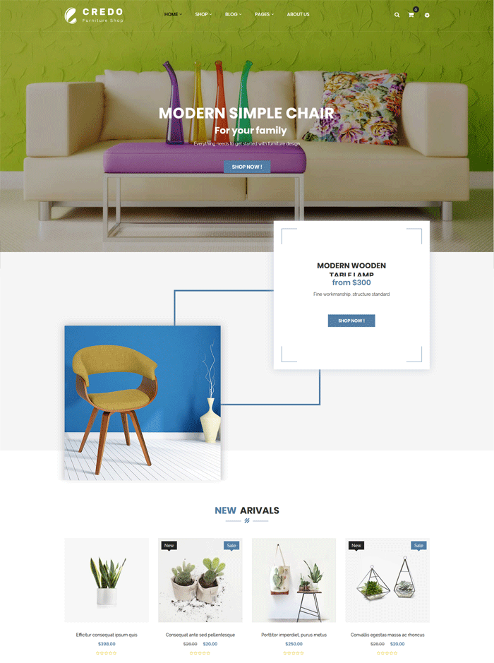 Credo - Furniture Responsive WooCommerce WordPress Theme 