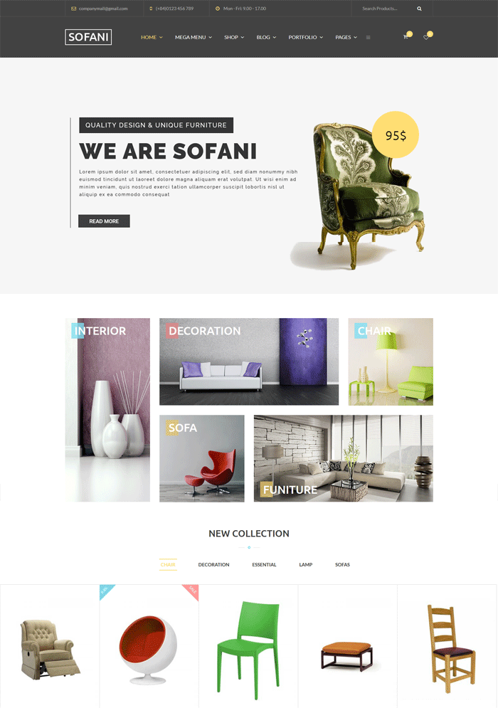 Sofani - Furniture Store WooCommerce WordPress Theme 