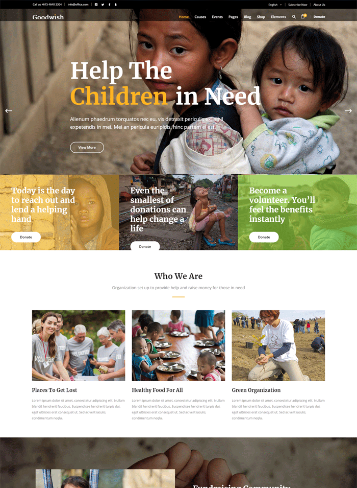 Goodwish - A Multipurpose Charity, Non-profit, and Fundraising Theme