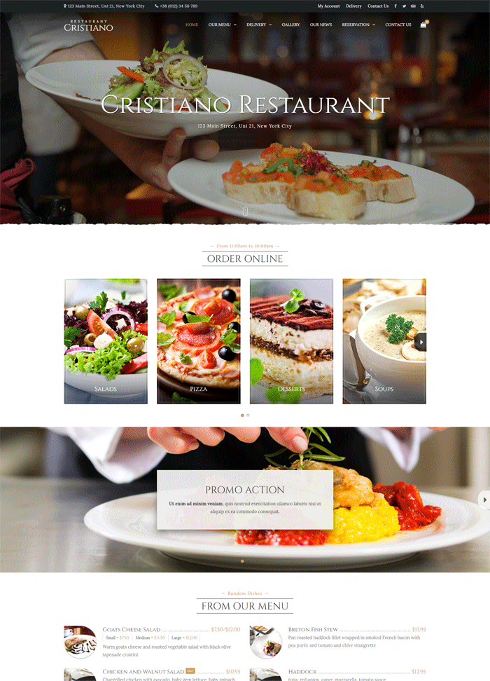 Cristiano Restaurant - Cafe & Restaurant WordPress WooCommerce Theme