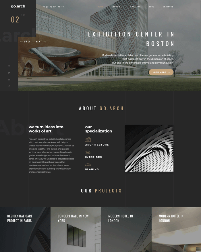 go.arch - Architecture and Interior WordPress Theme