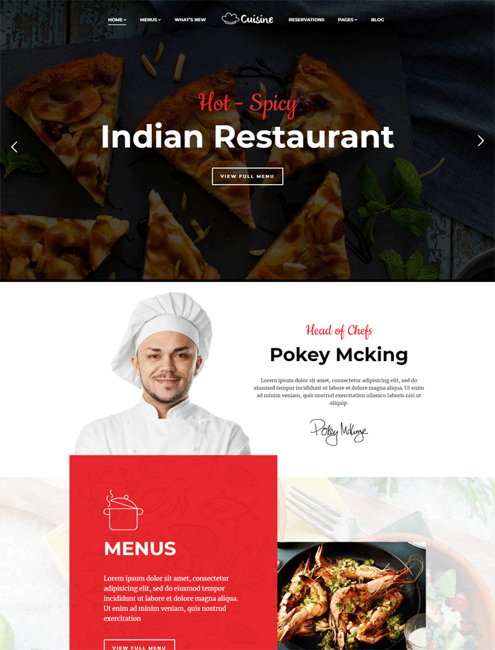 Cuisine - Restaurant WordPress Theme | Restaurant & Cafe