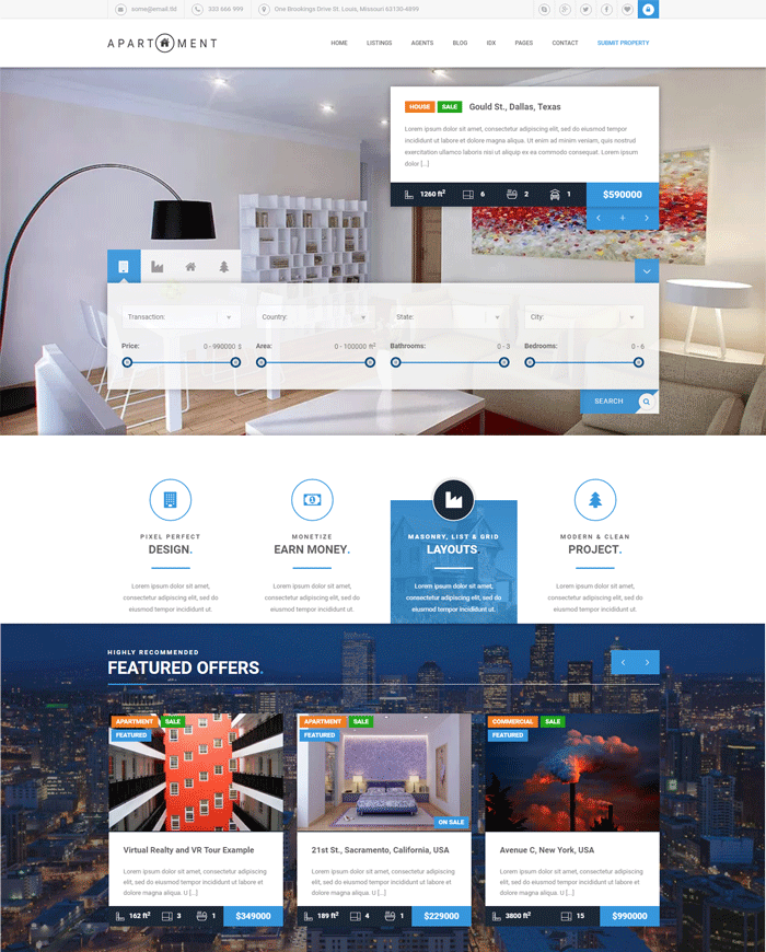 Apartment WP - Real Estate Responsive WordPress Theme for Agents, Portals, Single Property Sites