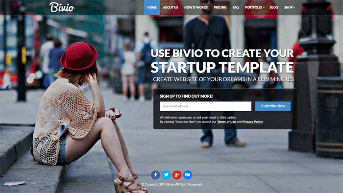 Bivio - Bootstrap 3 App Landing Page themes WordPress