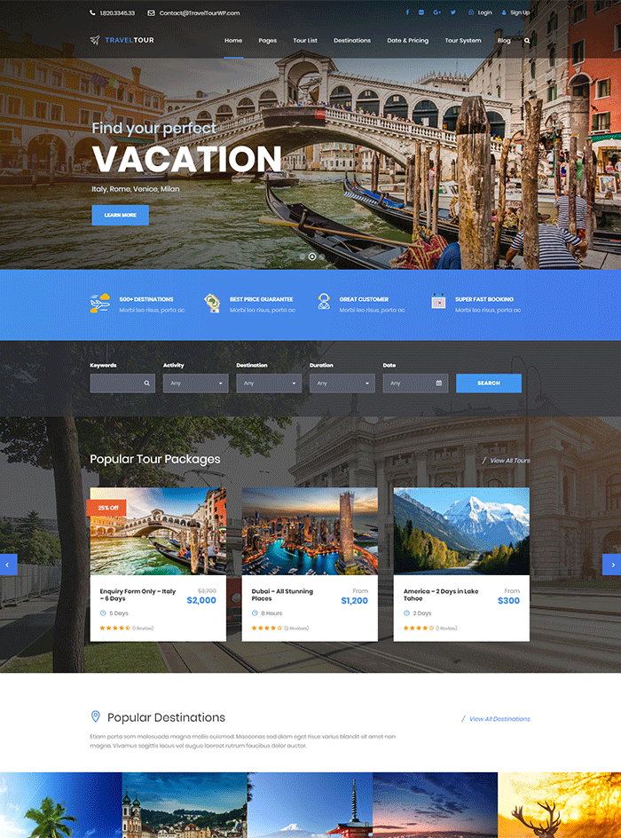 Travel Tour - WordPress Tourism Theme