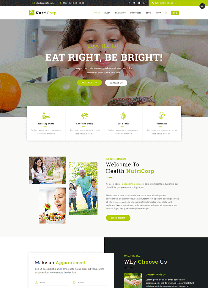 Nutricorp | Nutrition & Health WordPress Theme