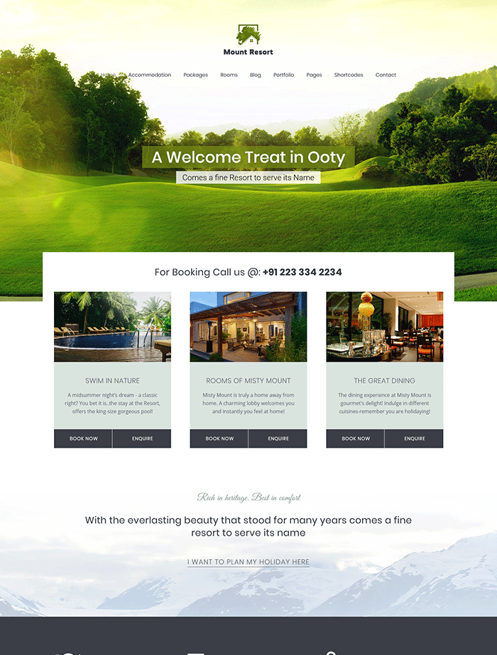 Mount Resort | Hotel, Resort WordPress Theme 