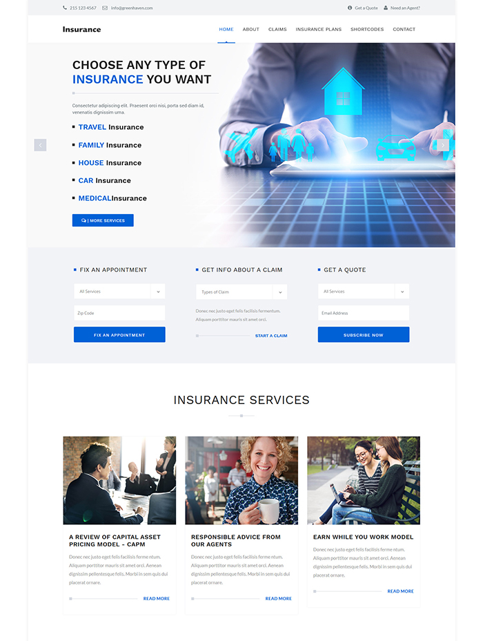 insurance & financial services theme Insurance Agency 