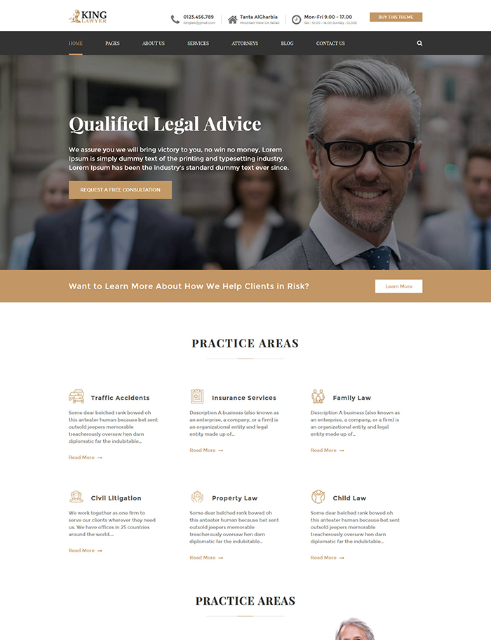 Kinglaw - Attorney & Lawyer WordPress Theme 