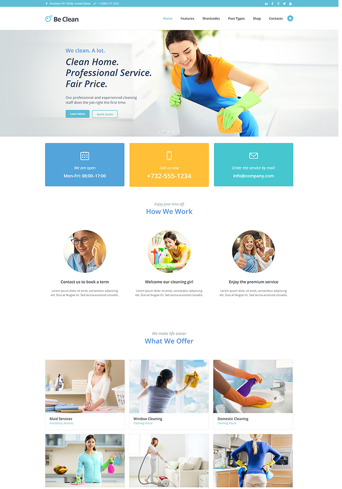 Be Clean - Cleaning Company WordPress Theme 