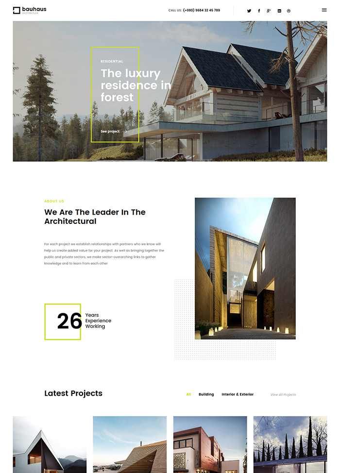 Bauhaus - Interior & Architecture WordPress Theme 