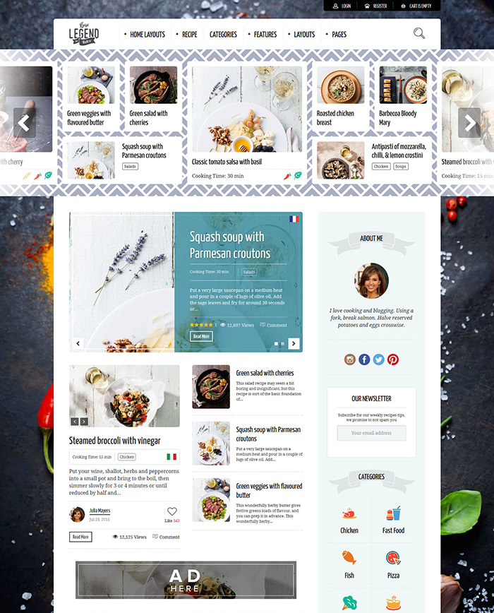Neptune - Theme for Food Recipe Bloggers & Chefs 