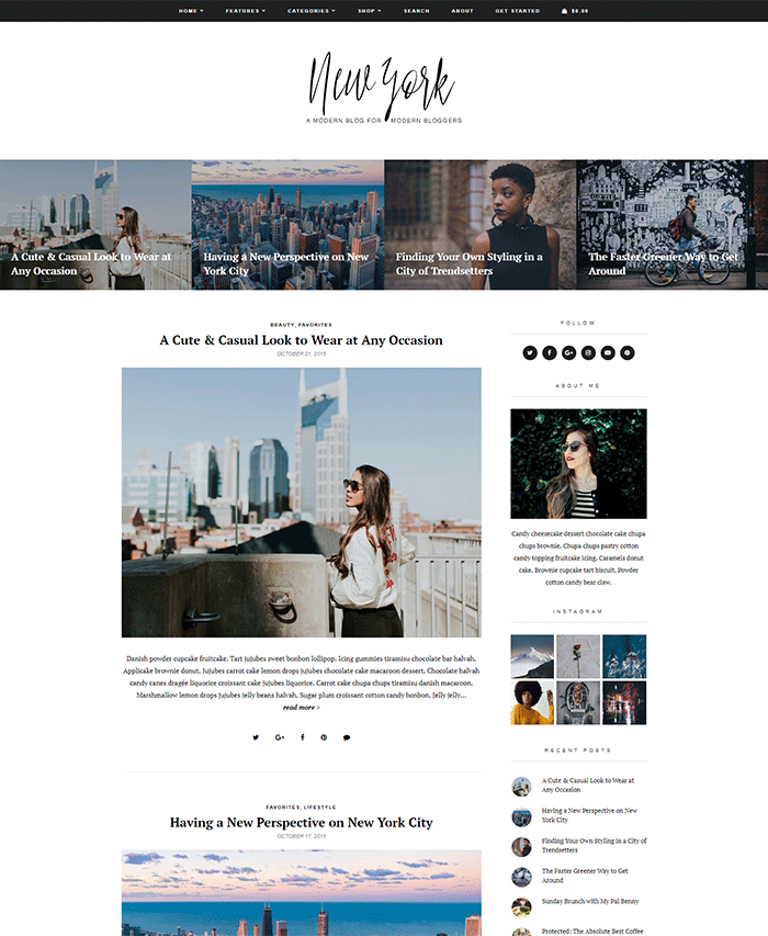 New York - WordPress blog theme