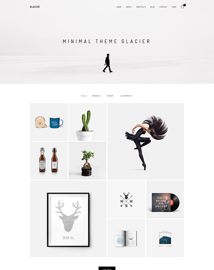 Glacier - Minimal WordPress Portfolio Theme 